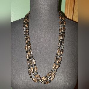 Elegant Black and Gold Beaded Necklace